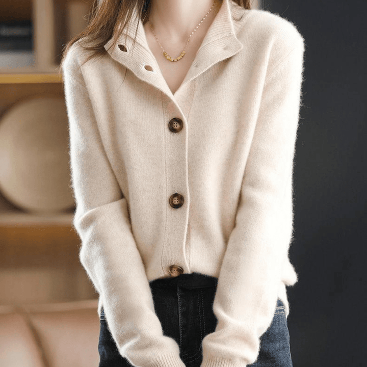 Women's 100% Cashmere Cardigan | Relaxed Fit Open Front Sweater | Lightweight Fine Knit Layering Piece for Everyday Comfort