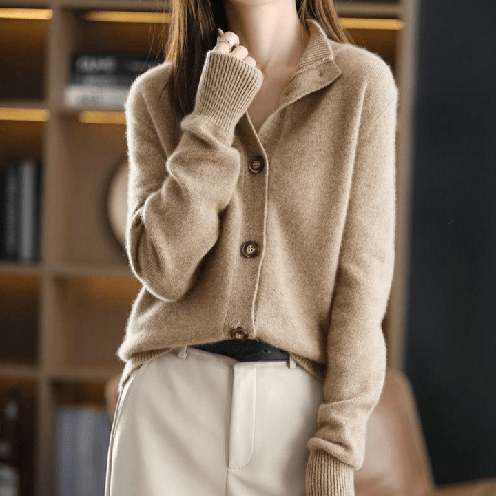 Women's 100% Cashmere Cardigan | Relaxed Fit Open Front Sweater | Lightweight Fine Knit Layering Piece for Everyday Comfort