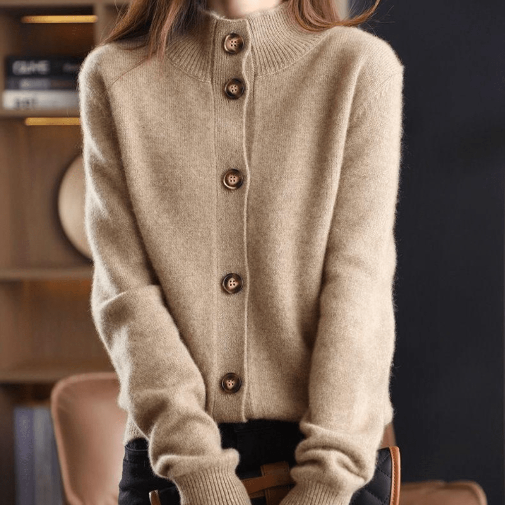 Women's 100% Cashmere Cardigan | Relaxed Fit Open Front Sweater | Lightweight Fine Knit Layering Piece for Everyday Comfort