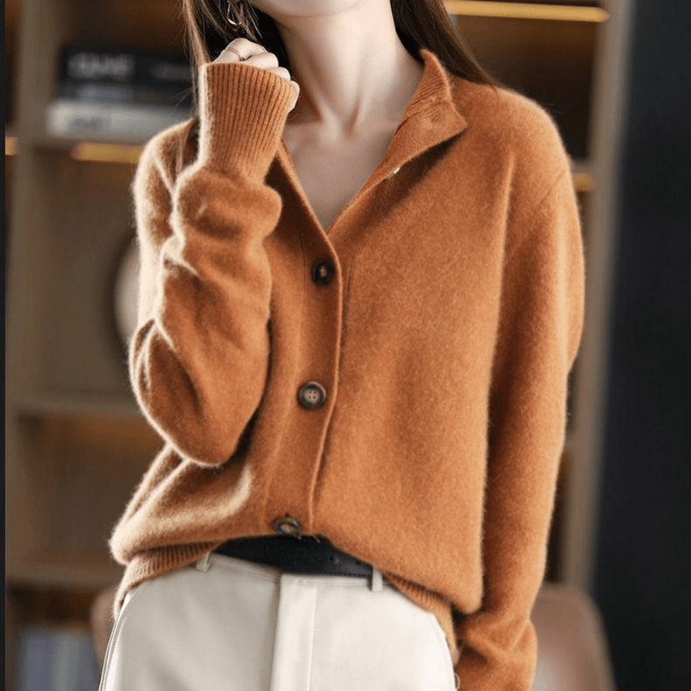 Women's 100% Cashmere Cardigan | Relaxed Fit Open Front Sweater | Lightweight Fine Knit Layering Piece for Everyday Comfort
