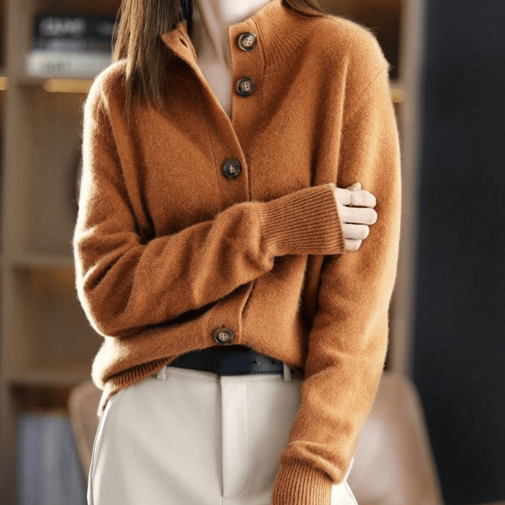 Women's 100% Cashmere Cardigan | Relaxed Fit Open Front Sweater | Lightweight Fine Knit Layering Piece for Everyday Comfort