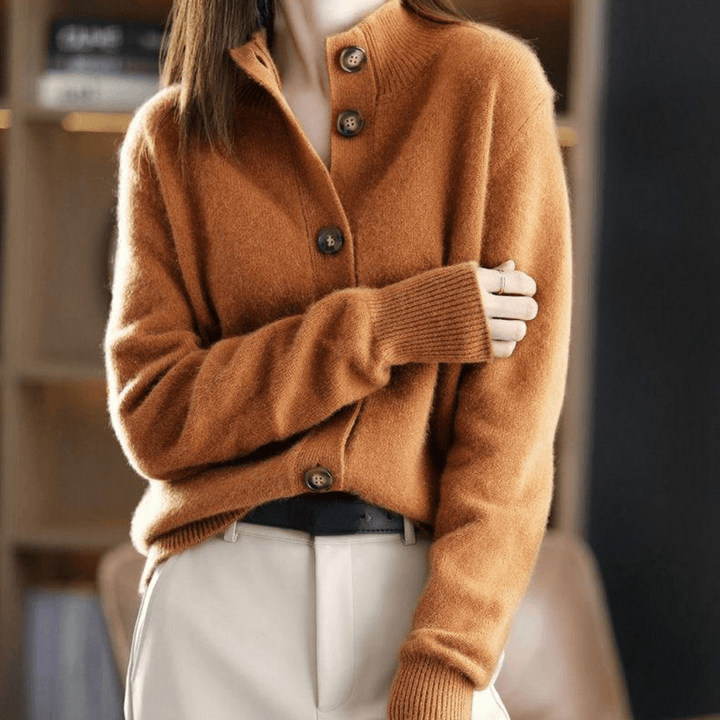 Women's 100% Cashmere Cardigan | Relaxed Fit Open Front Sweater | Lightweight Fine Knit Layering Piece for Everyday Comfort