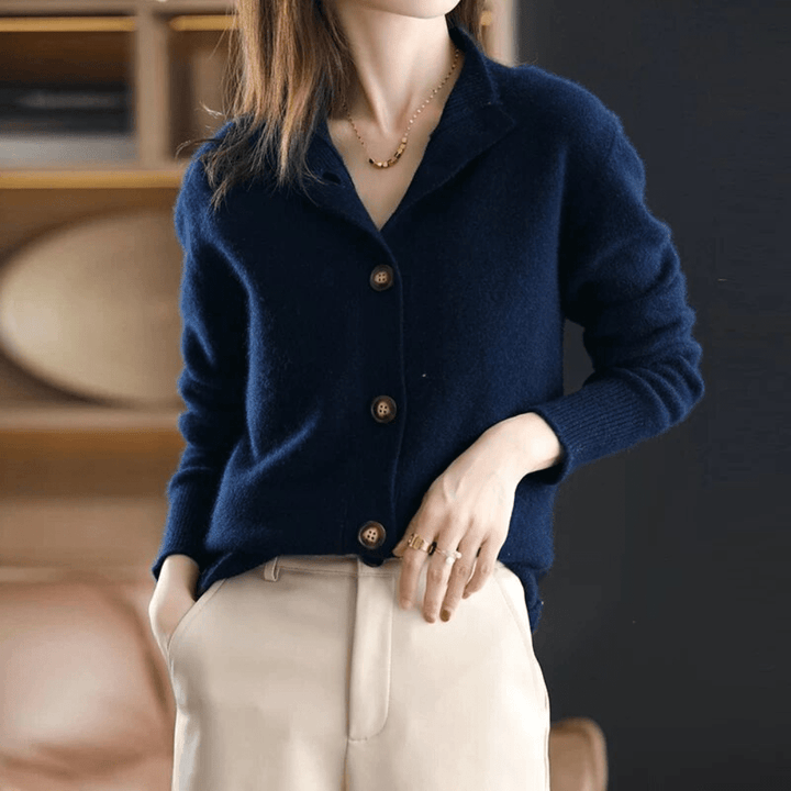 Women's 100% Cashmere Cardigan | Relaxed Fit Open Front Sweater | Lightweight Fine Knit Layering Piece for Everyday Comfort