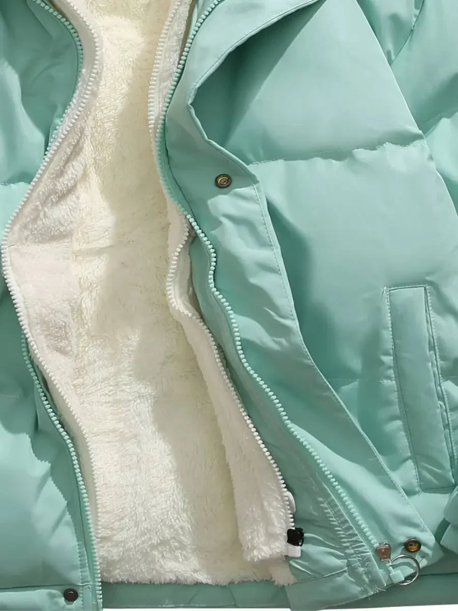 Women's Winter Puffer Coat with Hood and Soft Lining