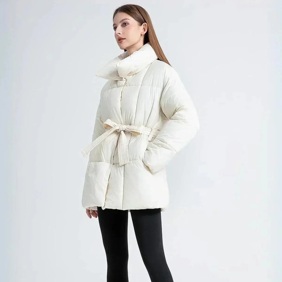 Women's winter Coat with belt and elegant collar