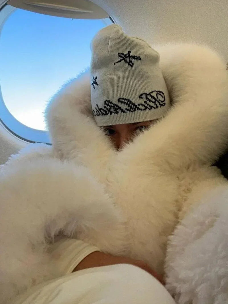 Casual Women's Coat with Faux-Fur Hood