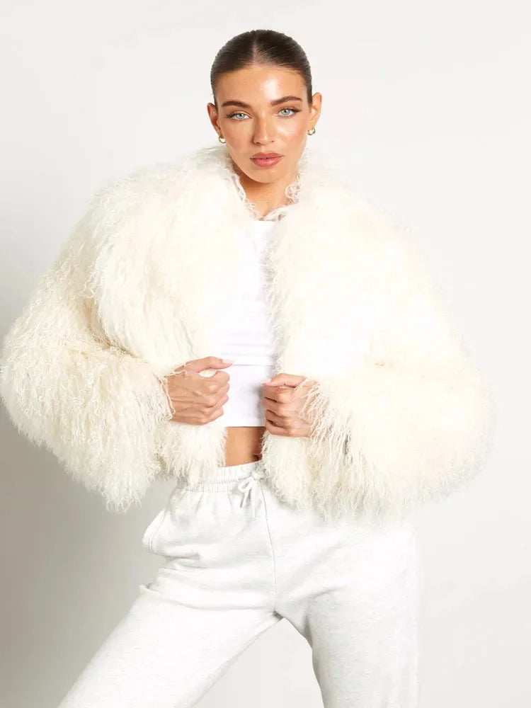 Women's Teddy-Style Coat with Long Sleeves