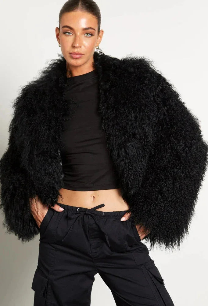 Women's Teddy-Style Coat with Long Sleeves