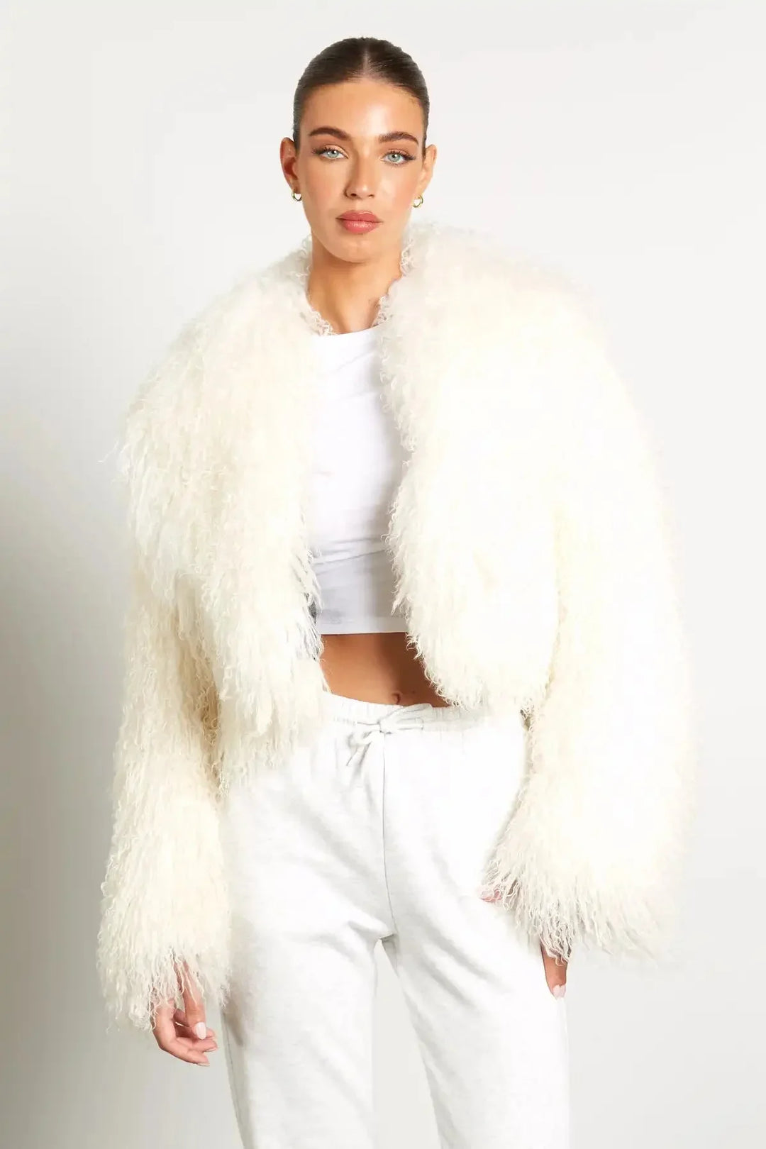 Women's Teddy-Style Coat with Long Sleeves