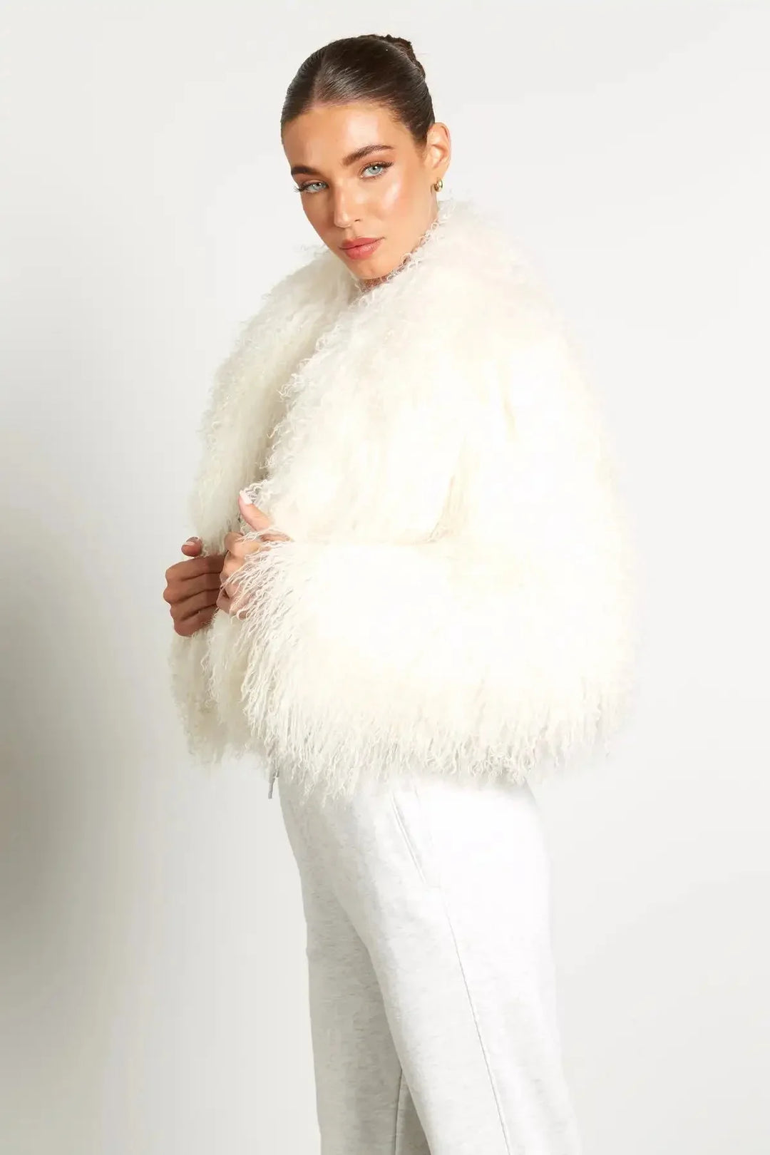 Women's Teddy-Style Coat with Long Sleeves