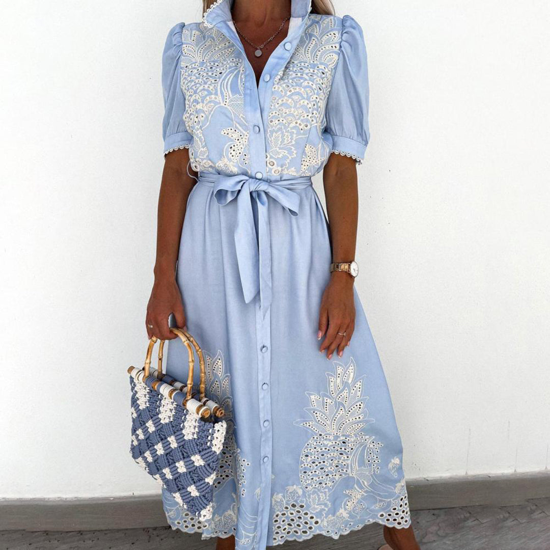 Embroidered Long Dress - Bella