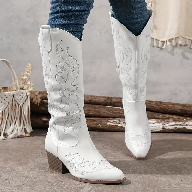 Mencía | Women's High-Shaft Embroidered Cowboy Boots