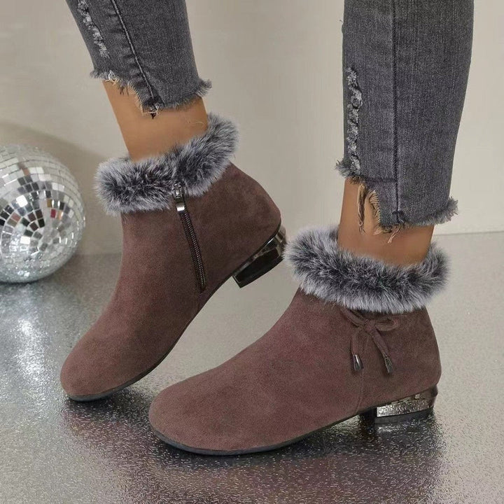 Montserrat | Women's Fur-Lined Suede Ankle Boots with Low Heels for Winter