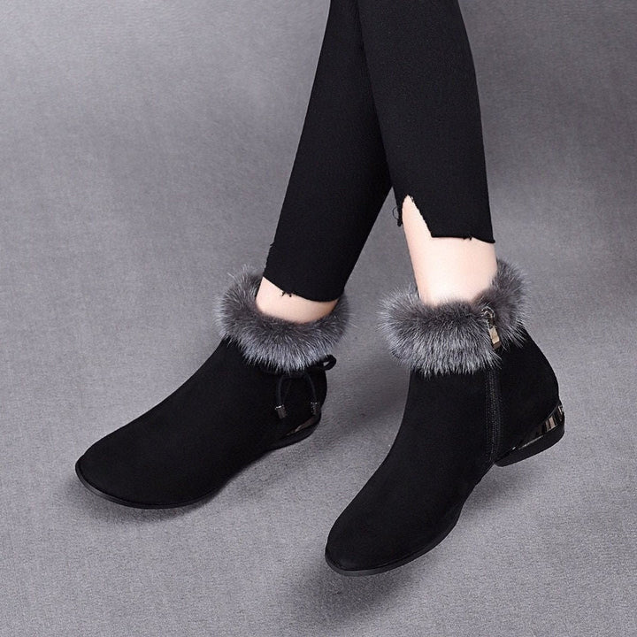 Montserrat | Women's Fur-Lined Suede Ankle Boots with Low Heels for Winter