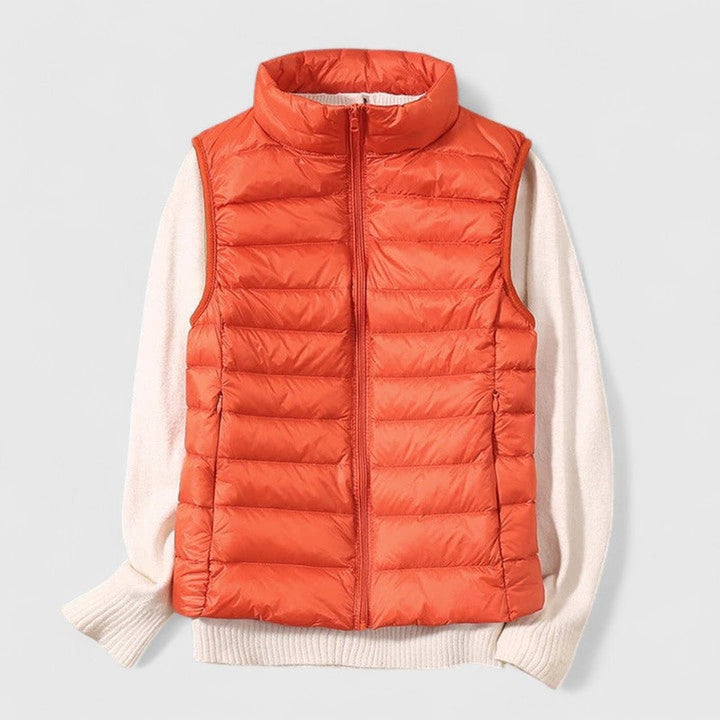 Noelia | Women's Lightweight Padded Vest with High Collar and Zipper