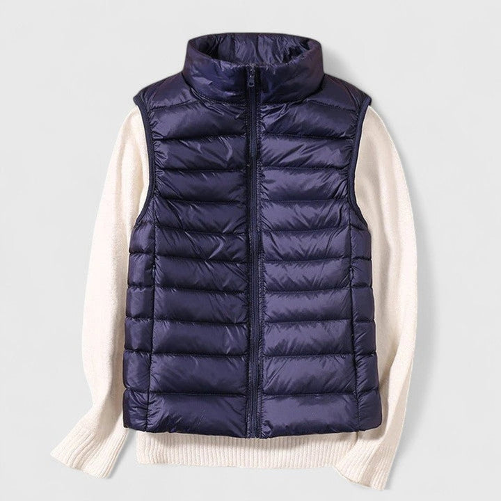 Noelia | Women's Lightweight Padded Vest with High Collar and Zipper