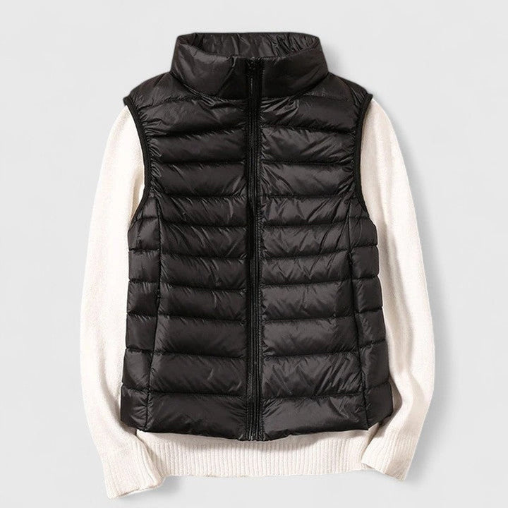 Noelia | Women's Lightweight Padded Vest with High Collar and Zipper