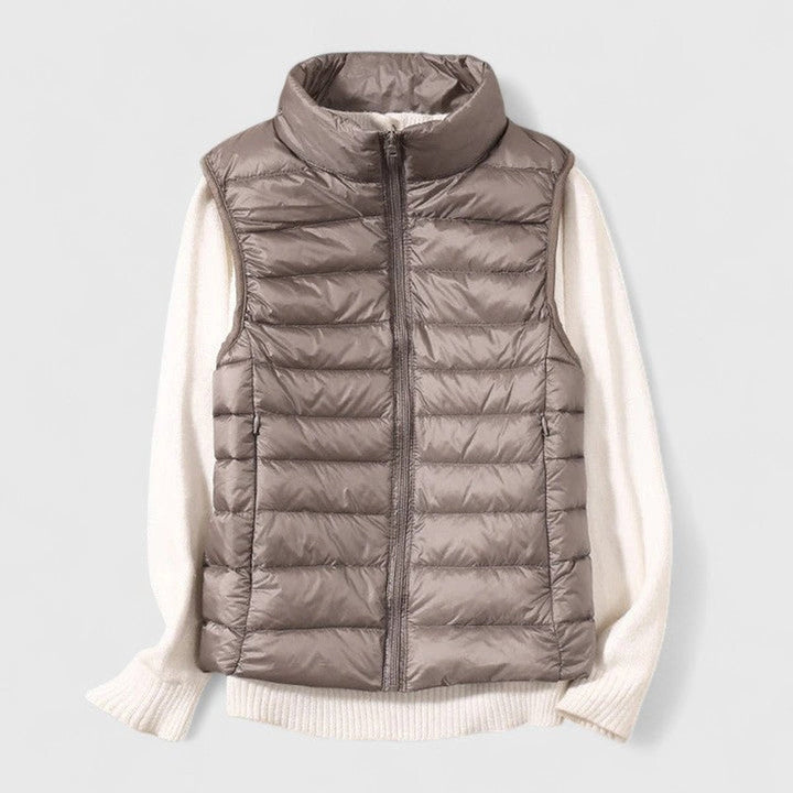 Noelia | Women's Lightweight Padded Vest with High Collar and Zipper