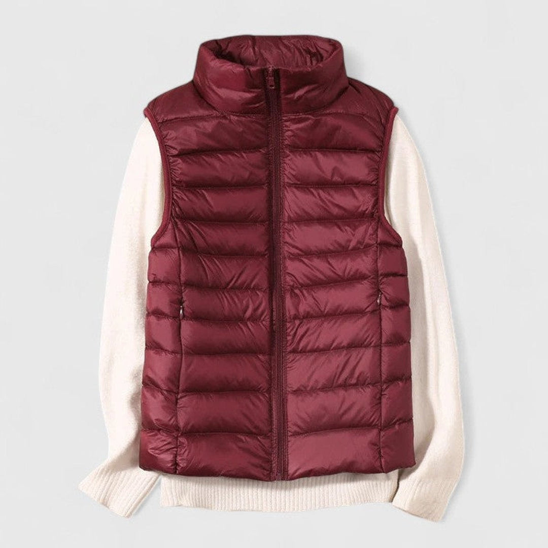 Noelia | Women's Lightweight Padded Vest with High Collar and Zipper
