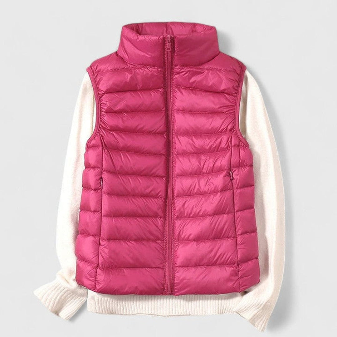 Noelia | Women's Lightweight Padded Vest with High Collar and Zipper