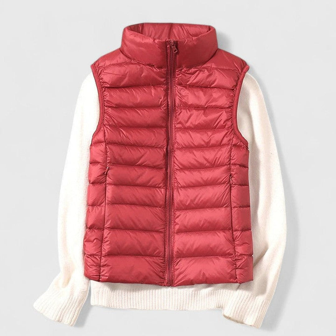 Noelia | Women's Lightweight Padded Vest with High Collar and Zipper