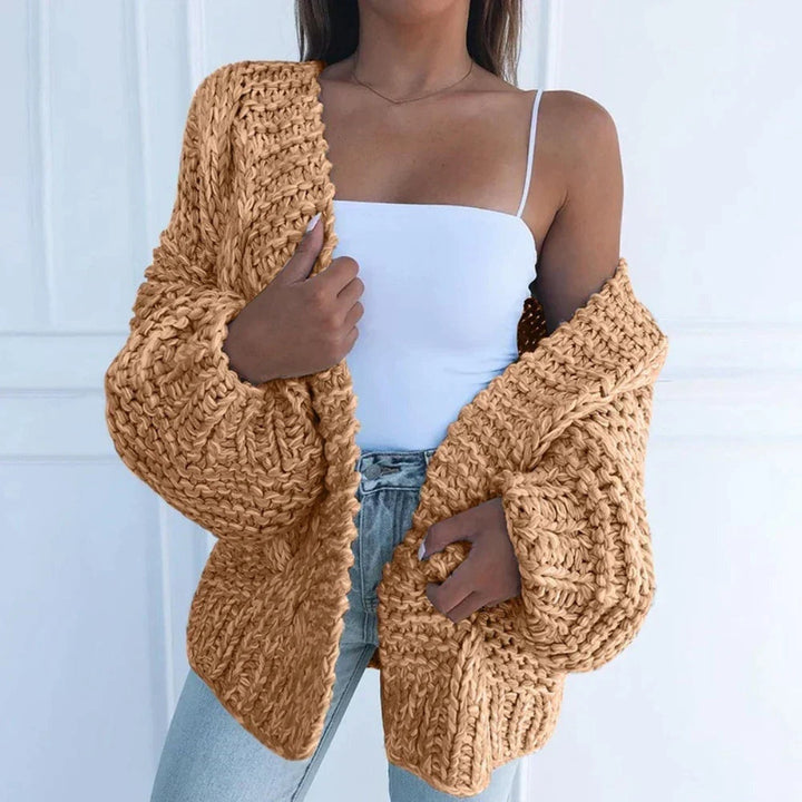 Nuria | Women's Oversized Chunky Knit Long-Sleeve Cardigan