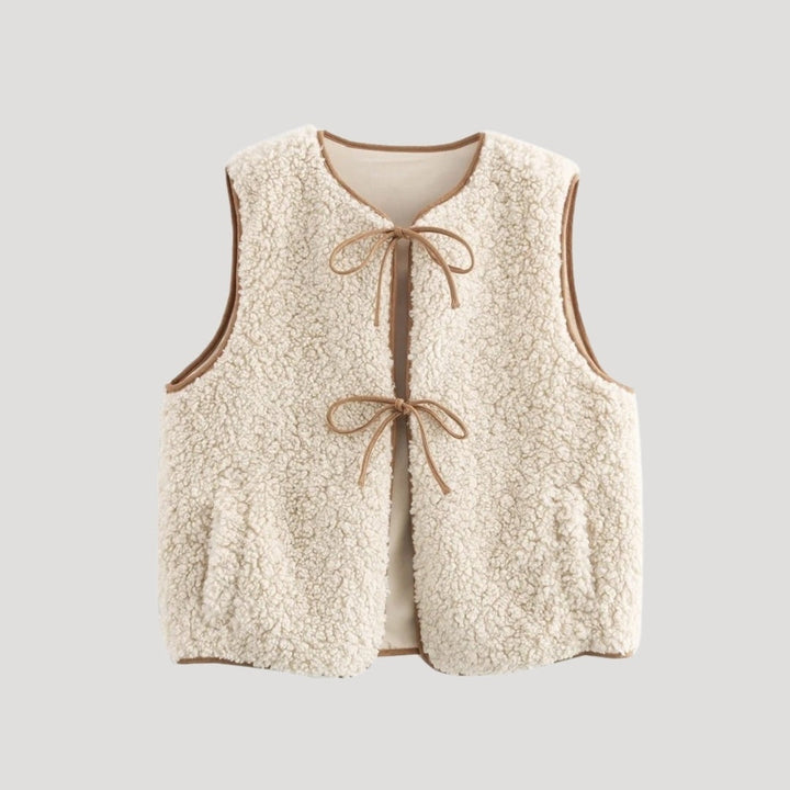 Nuria | Women's Sherpa Vest with Front Ties