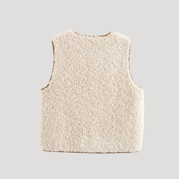Nuria | Women's Sherpa Vest with Front Ties