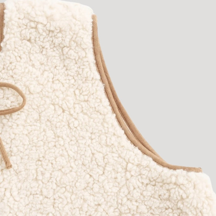 Nuria | Women's Sherpa Vest with Front Ties