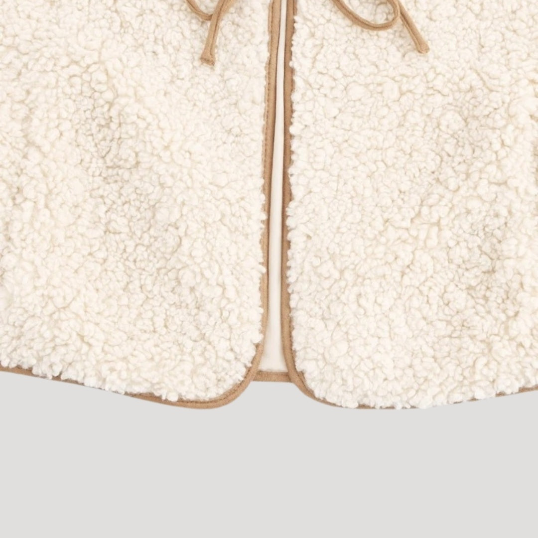 Nuria | Women's Sherpa Vest with Front Ties
