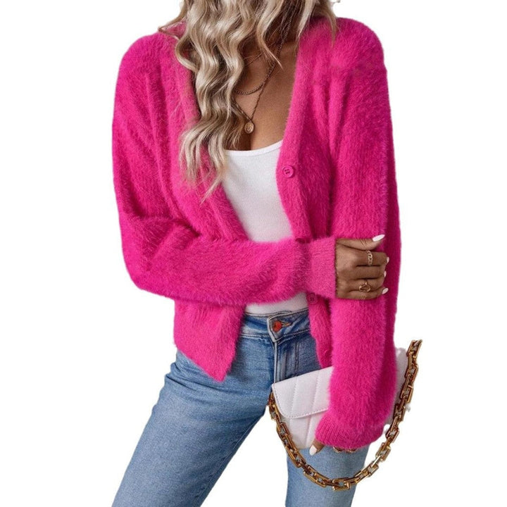 Olga | Women's Soft Knit V-Neck Button-Front Cardigan