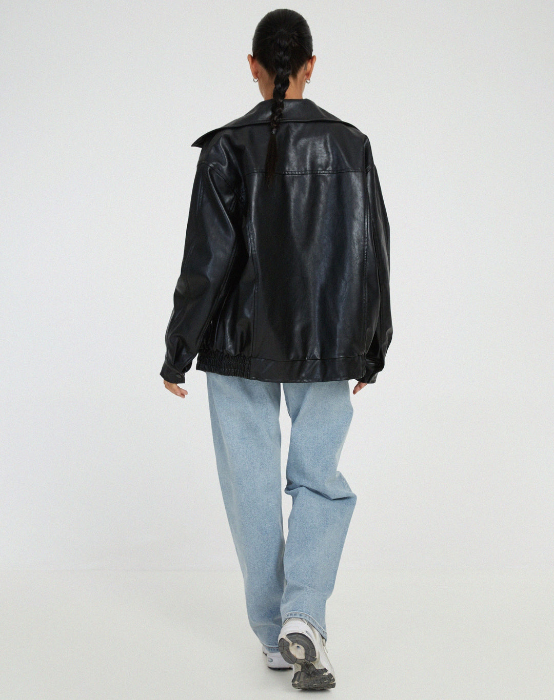 Relaxed Fit Leather Jacket for Women – Mia