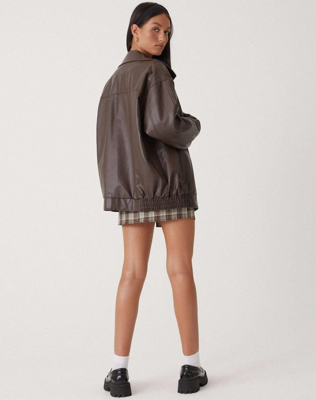 Relaxed Fit Leather Jacket for Women – Mia