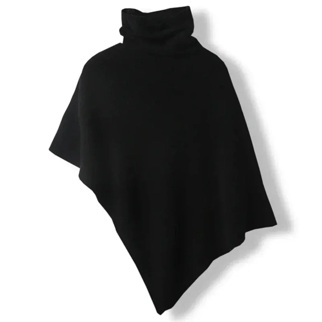 Elegant poncho for women with asymmetrical cut