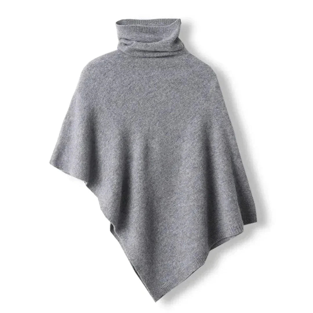 Elegant poncho for women with asymmetrical cut