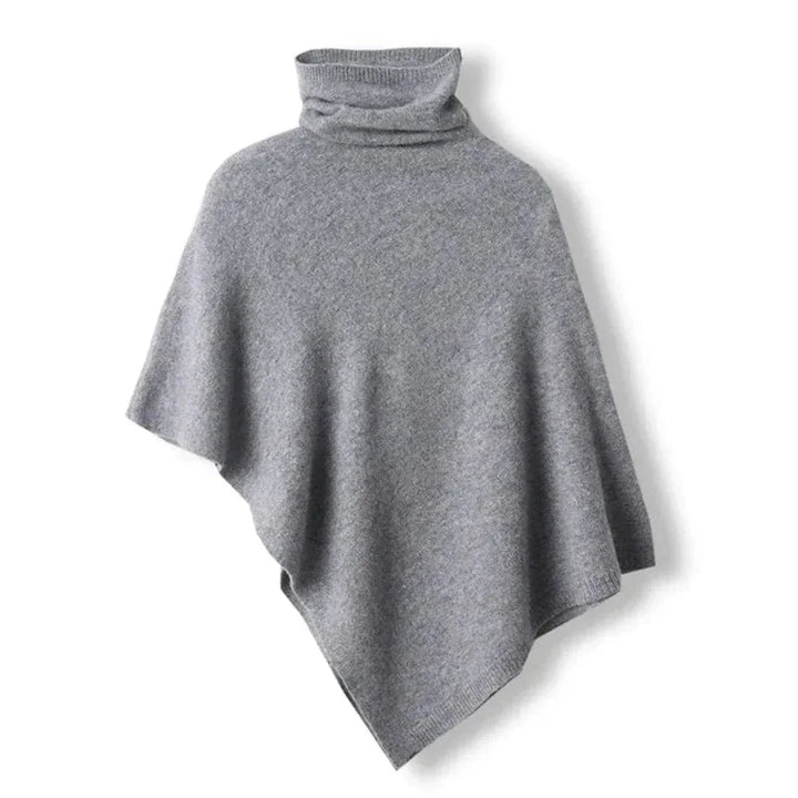 Elegant poncho for women with asymmetrical cut