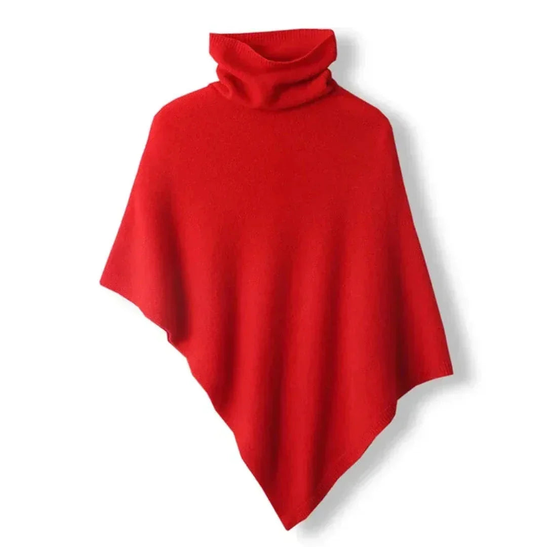Elegant poncho for women with asymmetrical cut