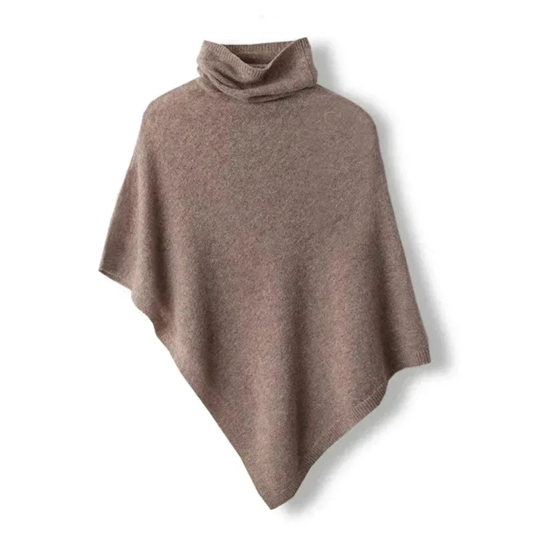 Elegant poncho for women with asymmetrical cut