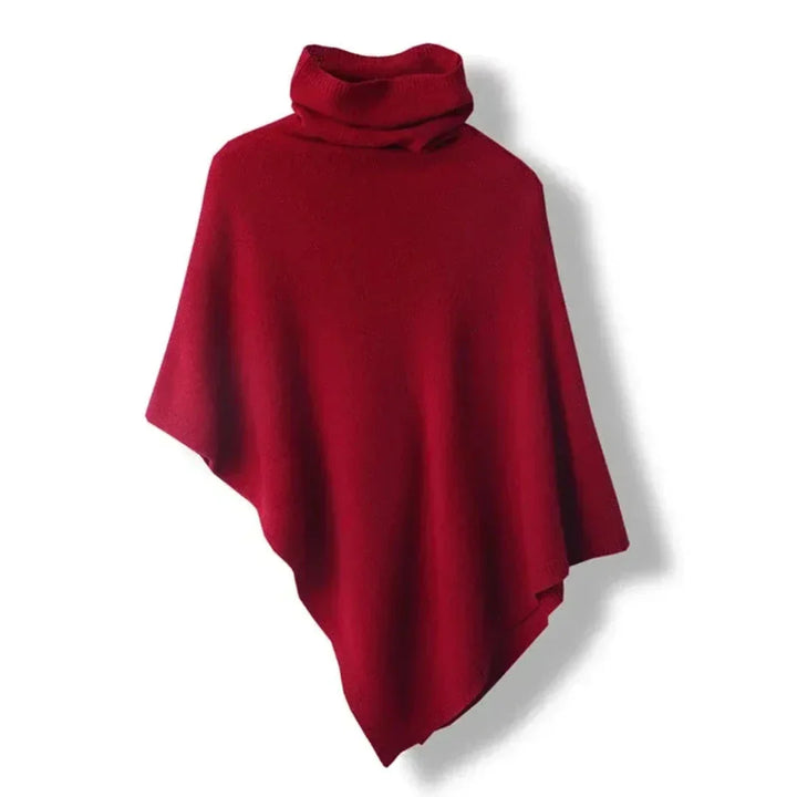 Elegant poncho for women with asymmetrical cut
