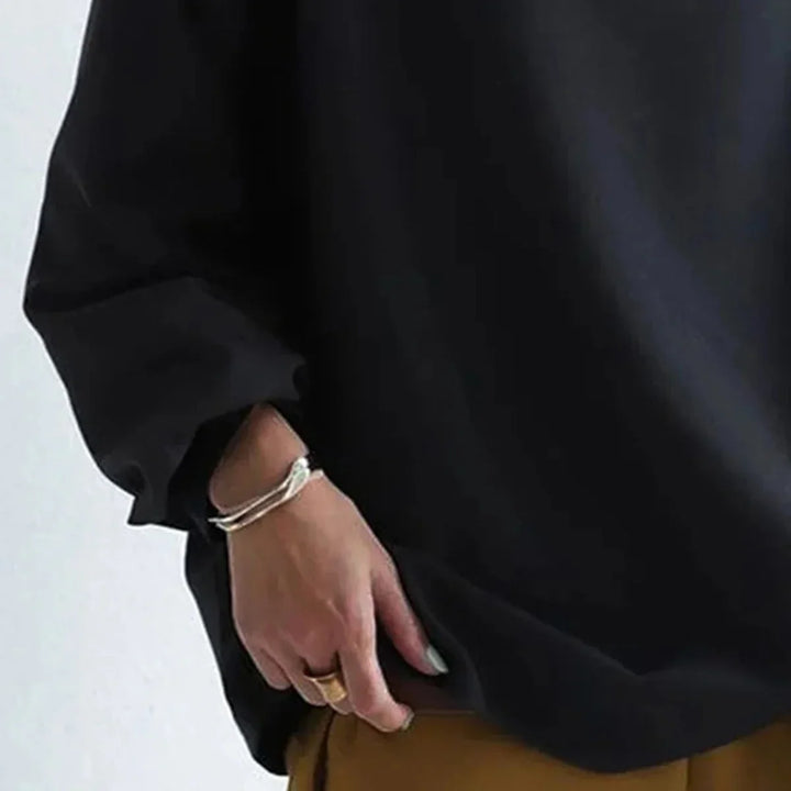 Chic High-Neck Black Sweater for Women