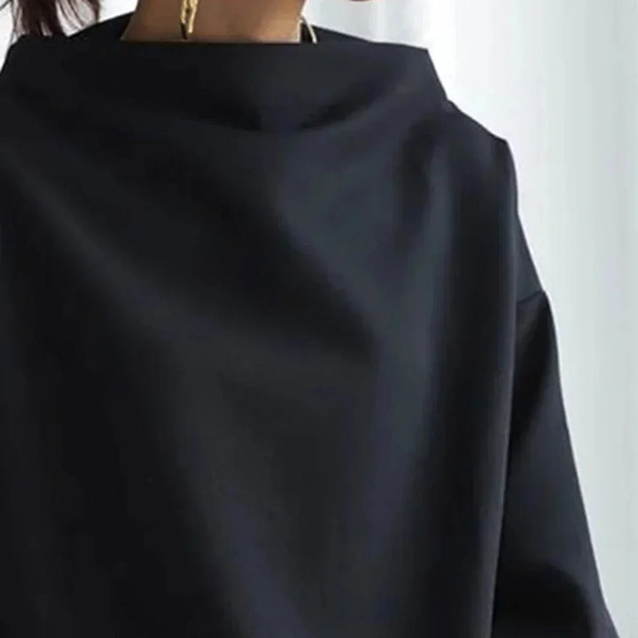 Chic High-Neck Black Sweater for Women