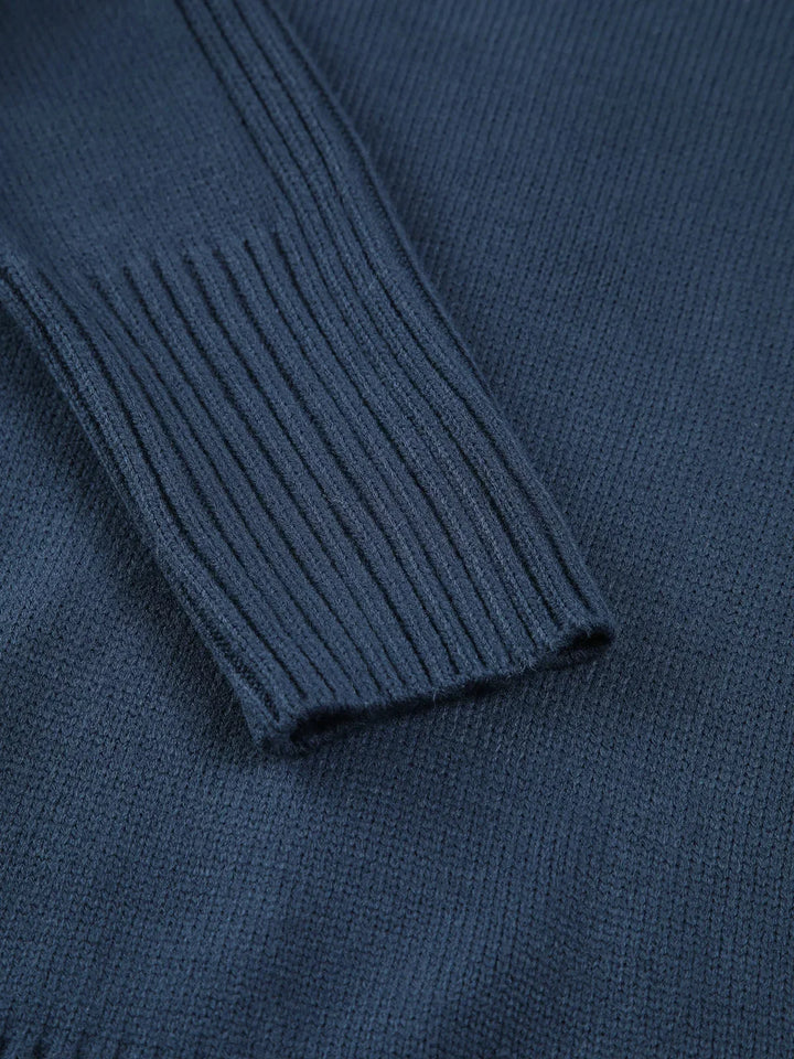 Ribbed Turtleneck Sweater for Women with Long Sleeves