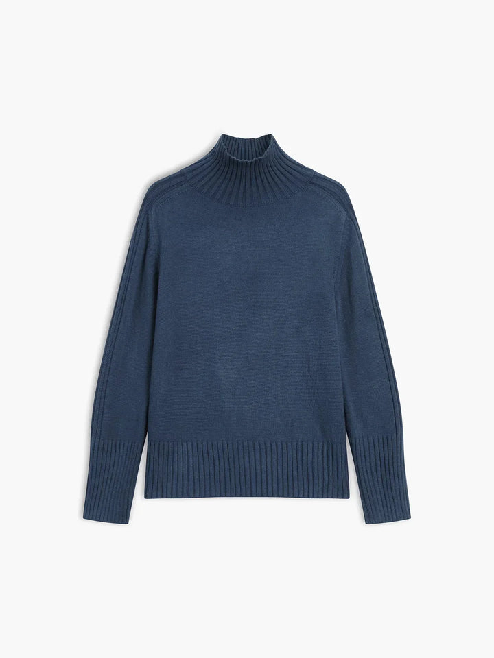 Ribbed Turtleneck Sweater for Women with Long Sleeves
