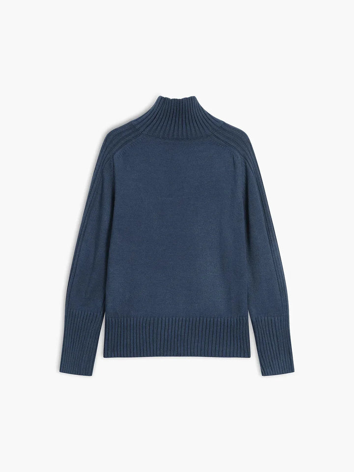 Ribbed Turtleneck Sweater for Women with Long Sleeves