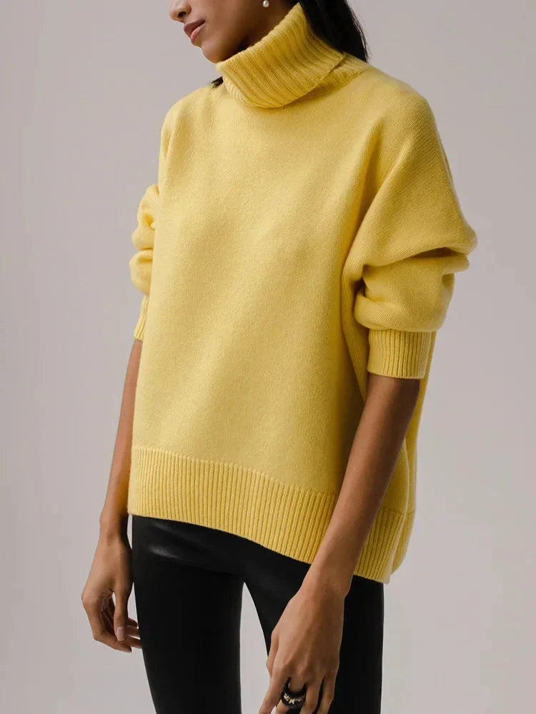Comfortable Women's Turtleneck Sweater with Long Sleeves