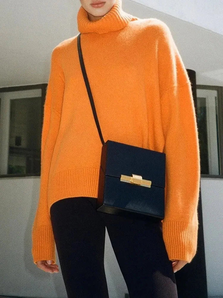 Comfortable Women's Turtleneck Sweater with Long Sleeves