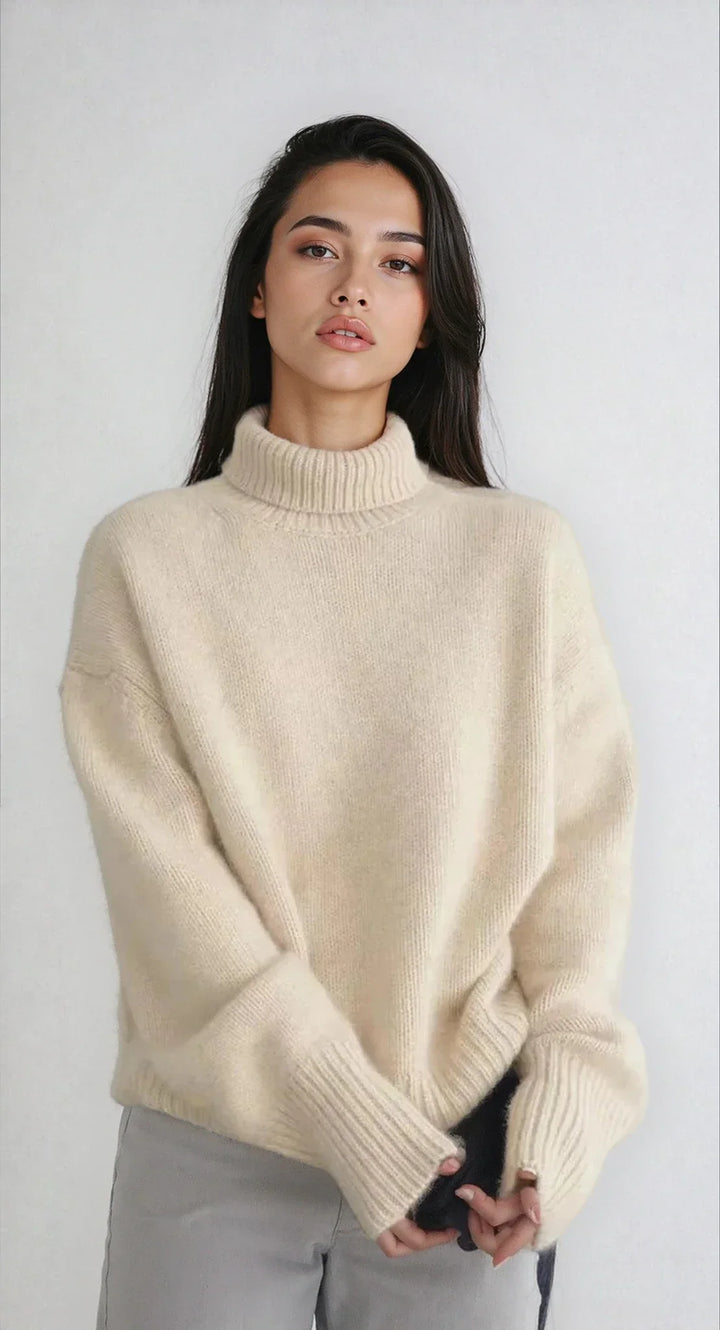 Soft and comfortable women's turtleneck sweater