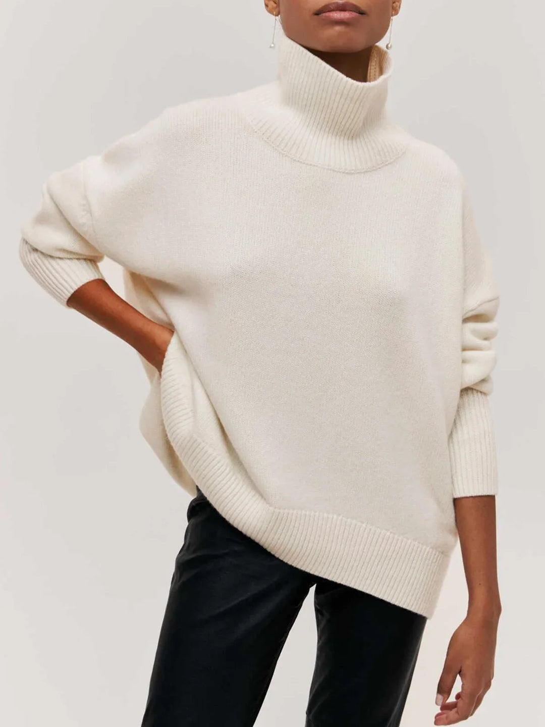 Oversized Women's Turtleneck Sweater, Comfortable