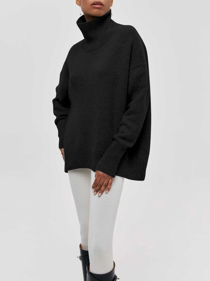 Oversized Women's Turtleneck Sweater, Comfortable