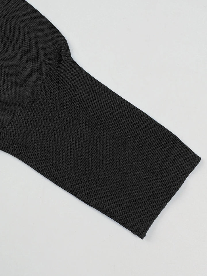 Women's turtleneck sweater with bare shoulders, trendy style